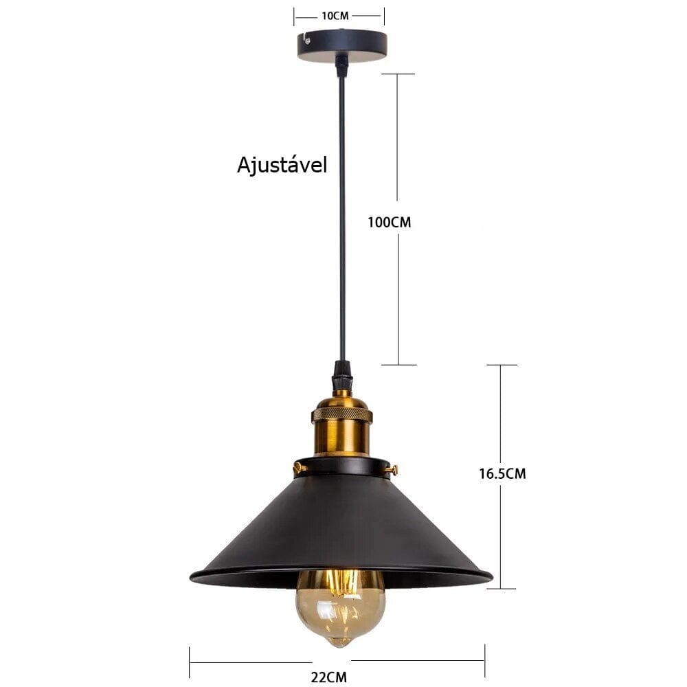 Luminária Pendente em Metal Vintage para Cozinha e Sala