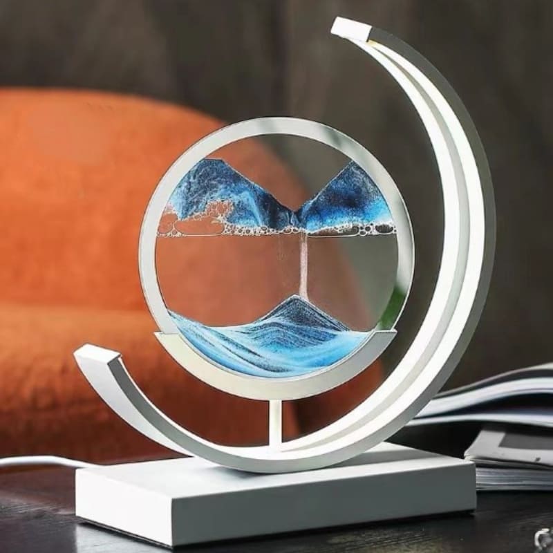 Luminária de Mesa Ampulheta em LED com Imagens Relaxantes