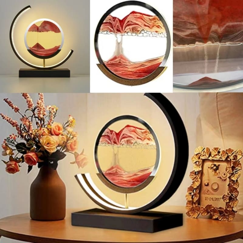 Luminária de Mesa Ampulheta em LED com Imagens Relaxantes