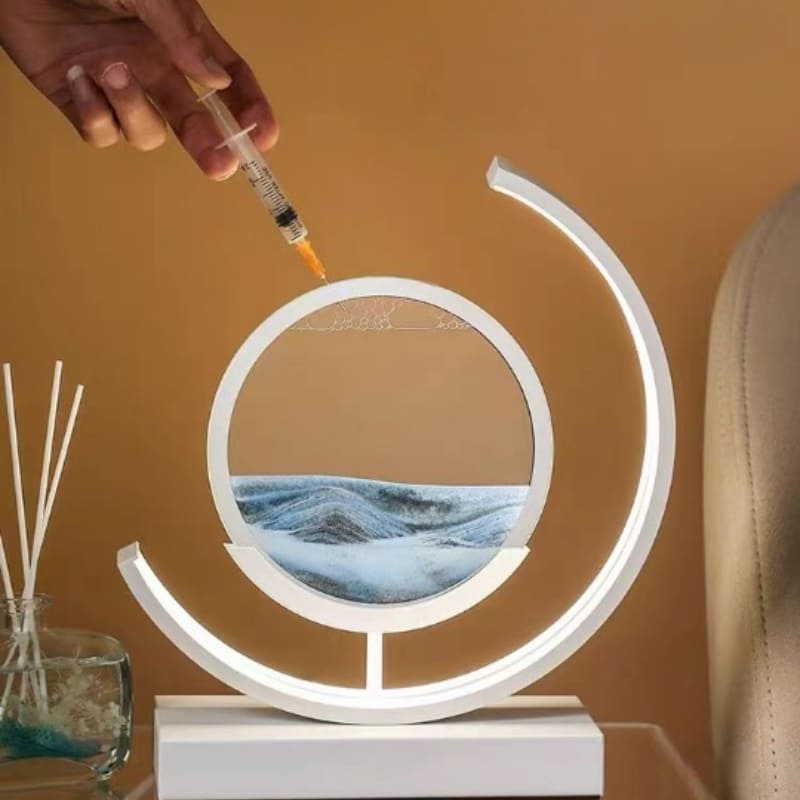 Luminária de Mesa Ampulheta em LED com Imagens Relaxantes