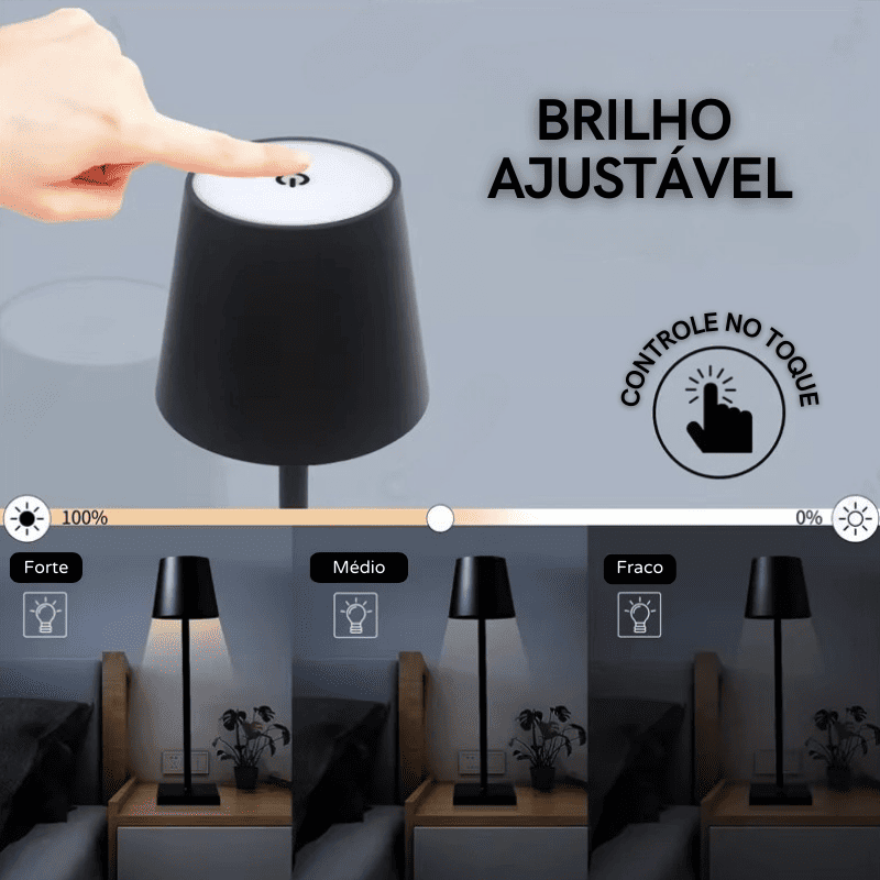 Luminária de Mesa LED Recarregável USB Minimalista Portátil