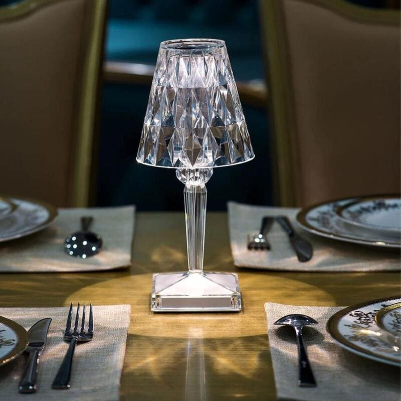 Luminária de Mesa LED Diamante Recarregável Sem Fio