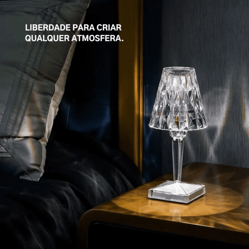 Luminária de Mesa LED Diamante Recarregável Sem Fio