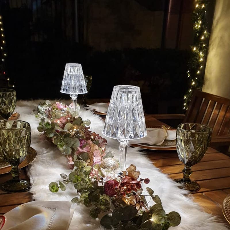 Luminária de Mesa LED Diamante Recarregável Sem Fio