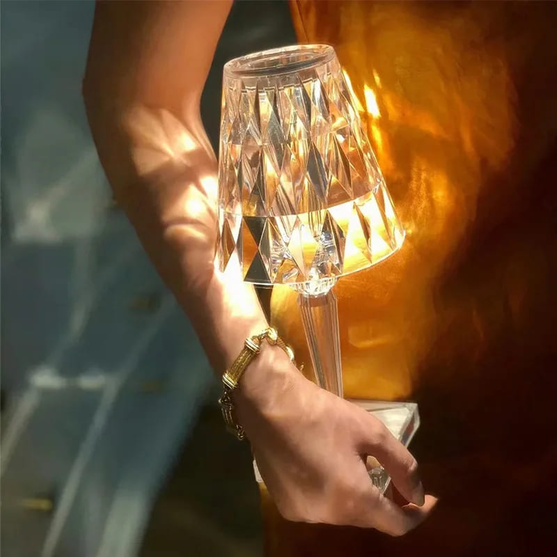 Luminária de Mesa LED Diamante Recarregável Sem Fio