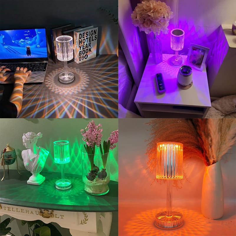 Luminária de Mesa LED Recarregável em Acrílico Sem Fio