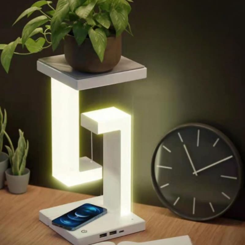 Luminária de Mesa com Carregador de Celular por Indução 3 Níveis