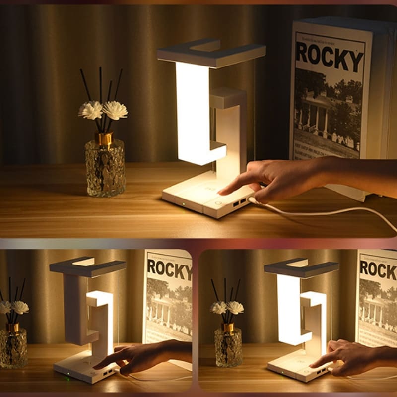 Luminária de Mesa com Carregador de Celular por Indução 3 Níveis