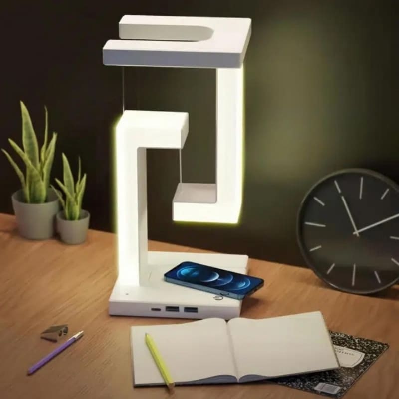 Luminária de Mesa com Carregador de Celular por Indução 3 Níveis