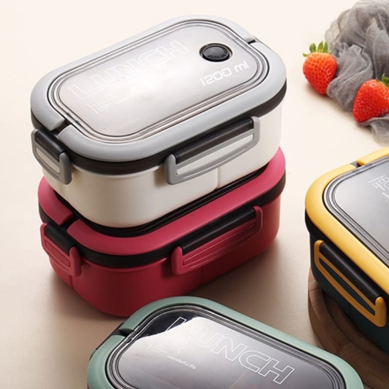 Marmita Térmica Hermética 1200ml 6 Compartimentos 2 Camadas