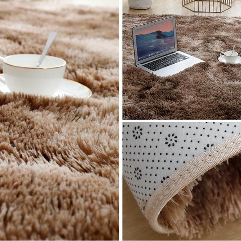 Tapete Felpudo Marrom Mescla Antiderrapante Moderno Luxo