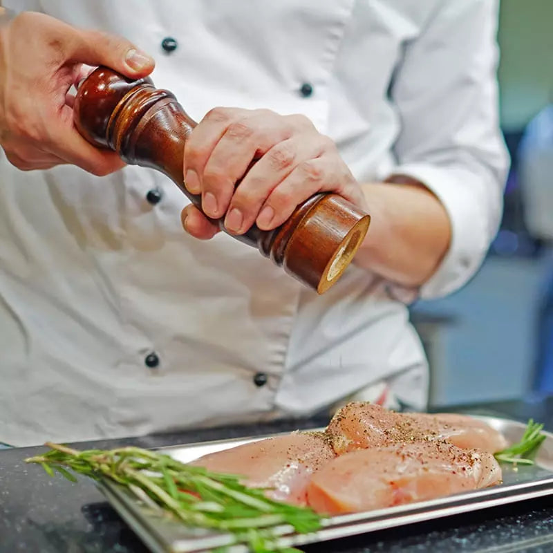 Moedor Manual de Pimenta em Madeira Artesanal Ajustável