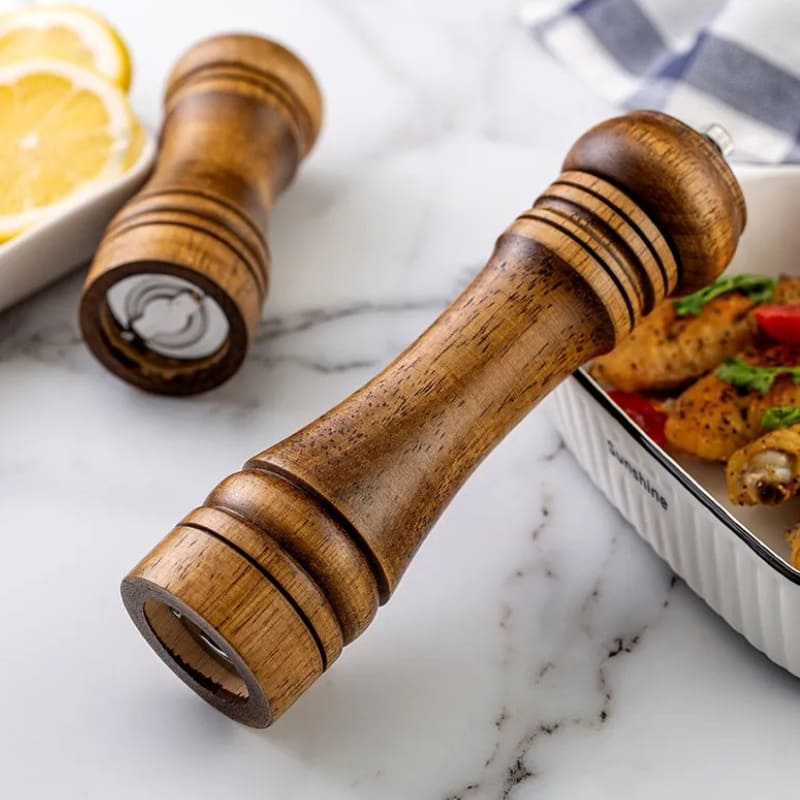 Moedor Manual de Pimenta em Madeira Artesanal Ajustável