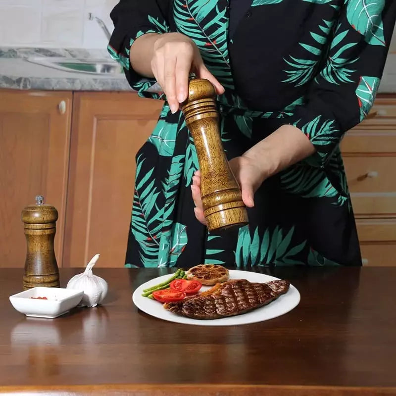 Moedor Manual de Pimenta em Madeira Artesanal Ajustável
