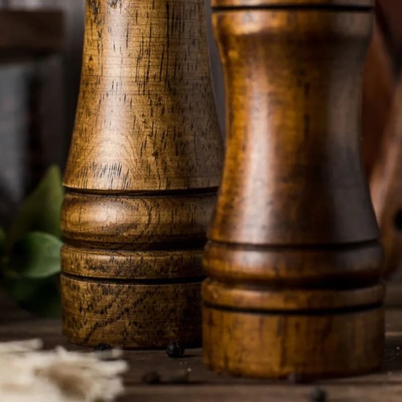 Moedor Manual de Pimenta em Madeira Artesanal Ajustável