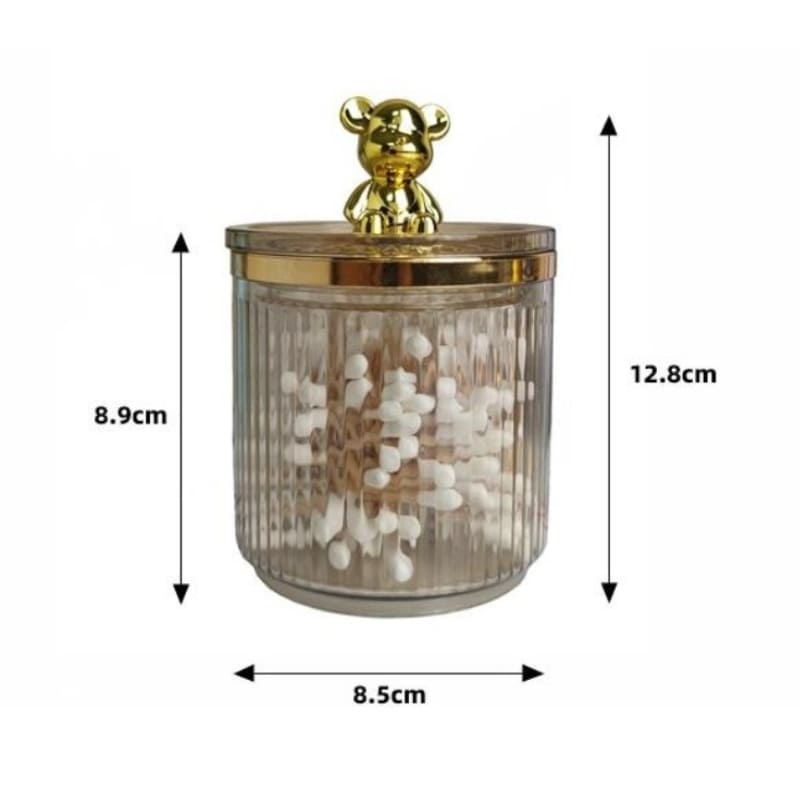 Organizador de Cotonetes e Algodão em Acrílico Dourado