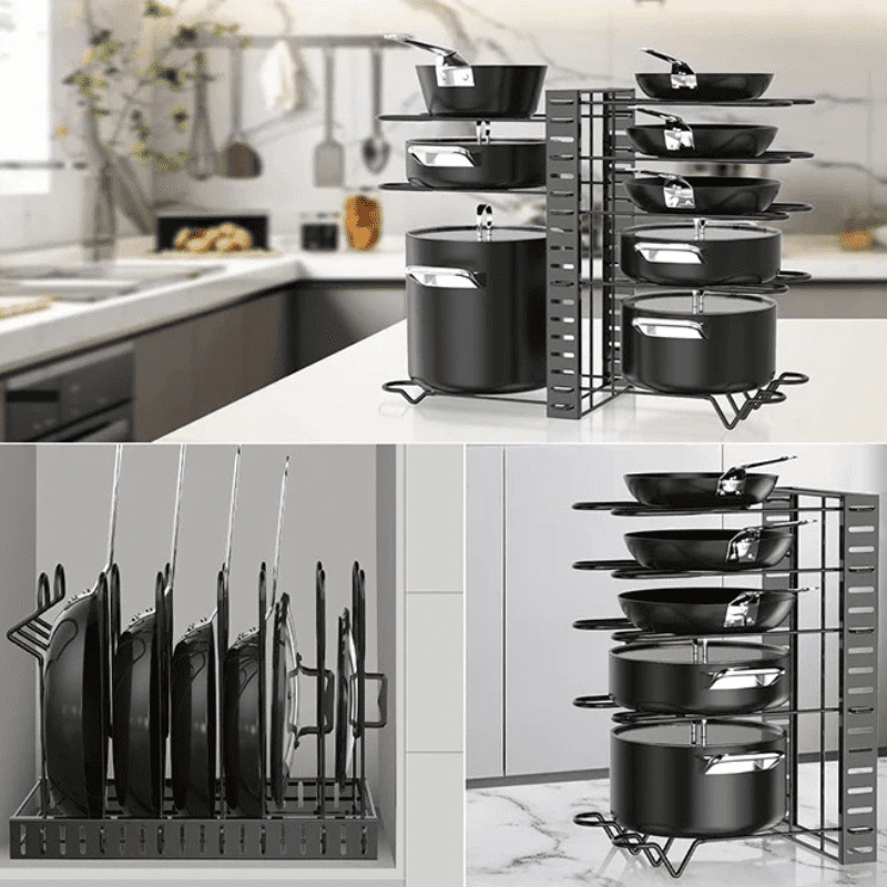 Organizador De Panelas Em Metal Sólido Com 8 Andares