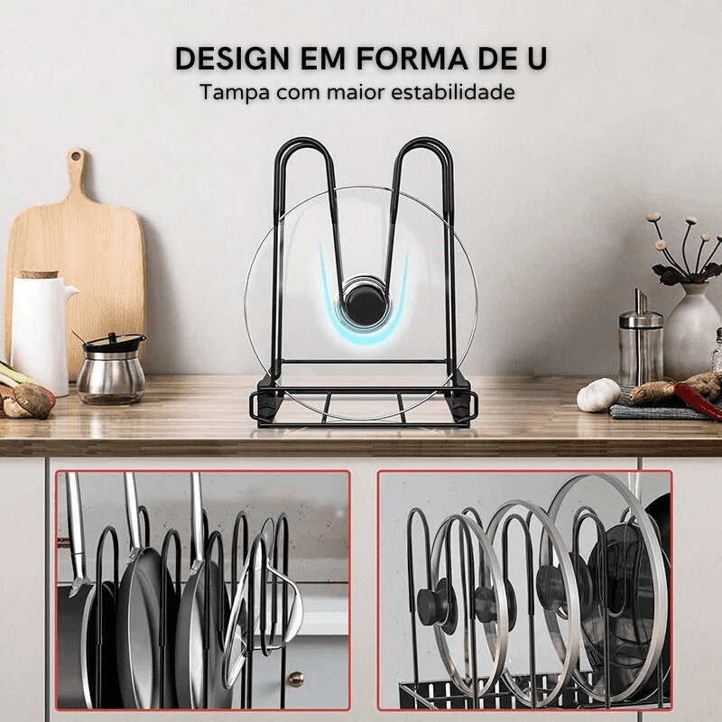 Organizador De Panelas Em Metal Sólido Com 8 Andares