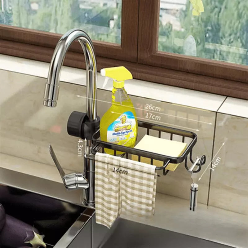 Organizador de Pia em Liga de Alumínio Duplo