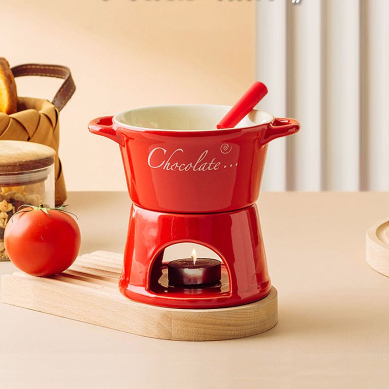 Panela de Fondue em Cerâmica para Queijo e Chocolate