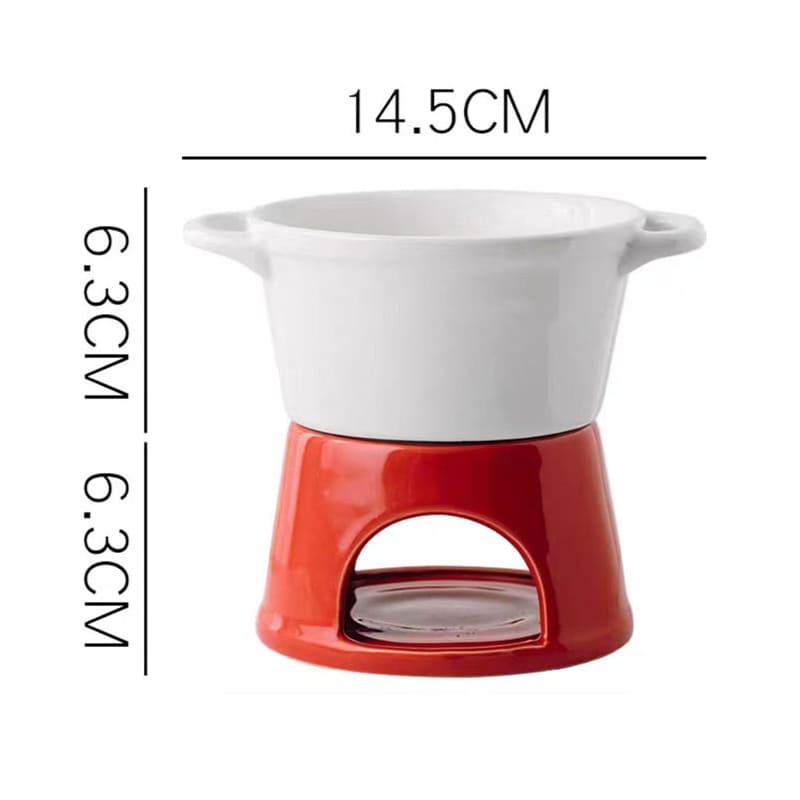 Panela de Fondue em Cerâmica para Queijo e Chocolate
