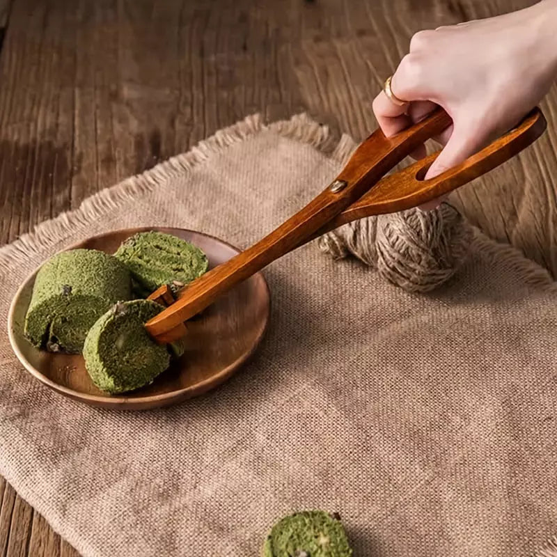 Pegador de Salada em Bambu Estilo Tesoura Moderno Durável