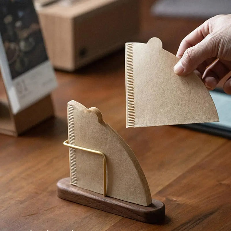 Porta-Filtro de Bambu e Madeira Elegante Compacto para Café