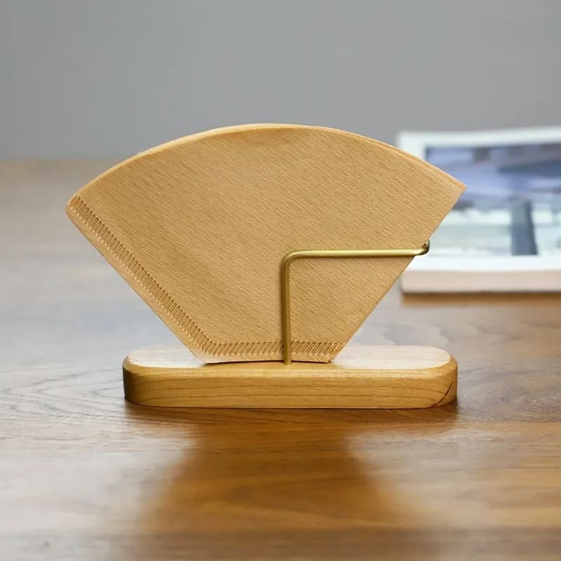 Porta-Filtro de Bambu e Madeira Elegante Compacto para Café