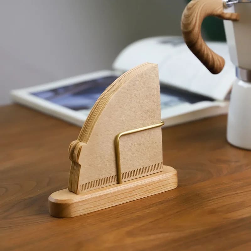 Porta-Filtro de Bambu e Madeira Elegante Compacto para Café