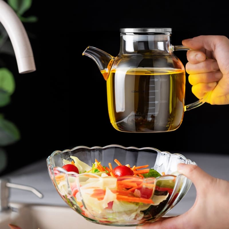 Porta Azeite e Vinagre em Vidro Borossilicato Hermético