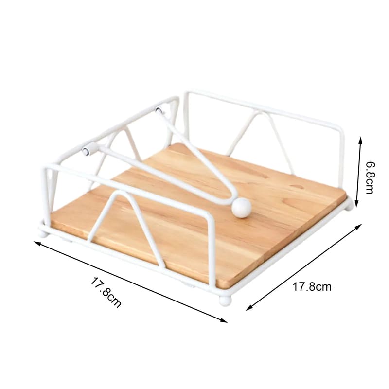 Porta-Guardanapo De Mesa Em Aço Inox E Madeira Nobre