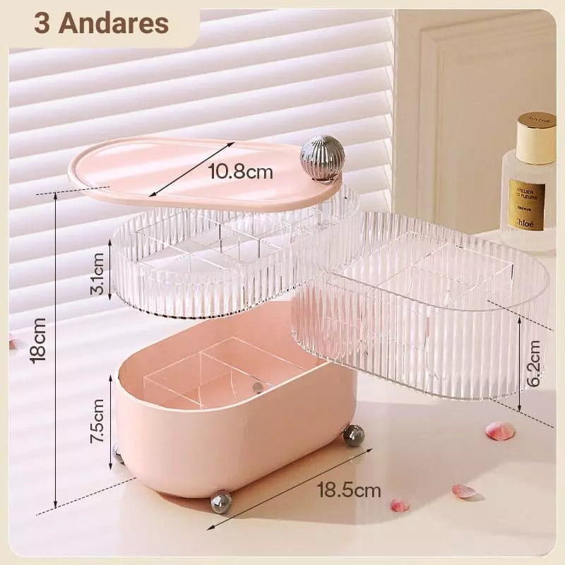 Porta-Joias em Acrílico Transparente com Divisórias