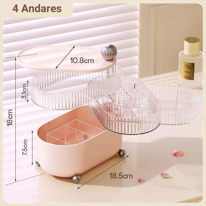 Porta-Joias em Acrílico Transparente com Divisórias