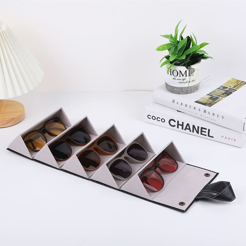 Porta-Óculos Organizador em Couro Forrado Com Flanela