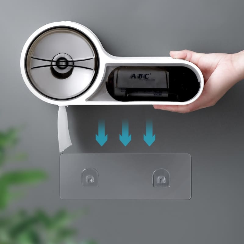 Porta Papel Higiênico Com Gaveta Minimalista e Adesivos