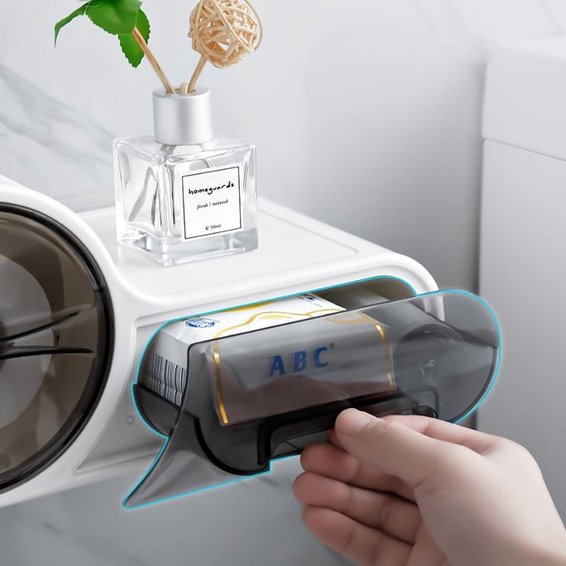 Porta Papel Higiênico Com Gaveta Minimalista e Adesivos