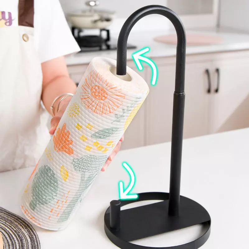 Porta-Guardanapo de Mesa para Rolo em Aço Inox Compacto