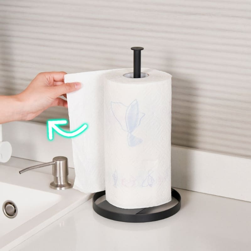 Porta-Guardanapo de Mesa para Rolo em Aço Inox Compacto