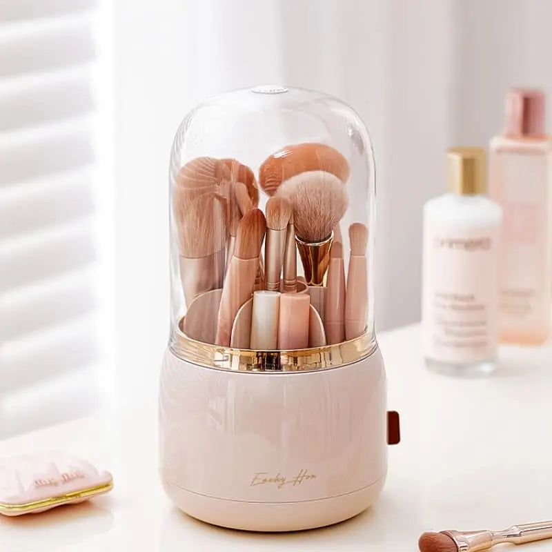 Porta Pincel Giratório em Acrílico Compacto Organizador