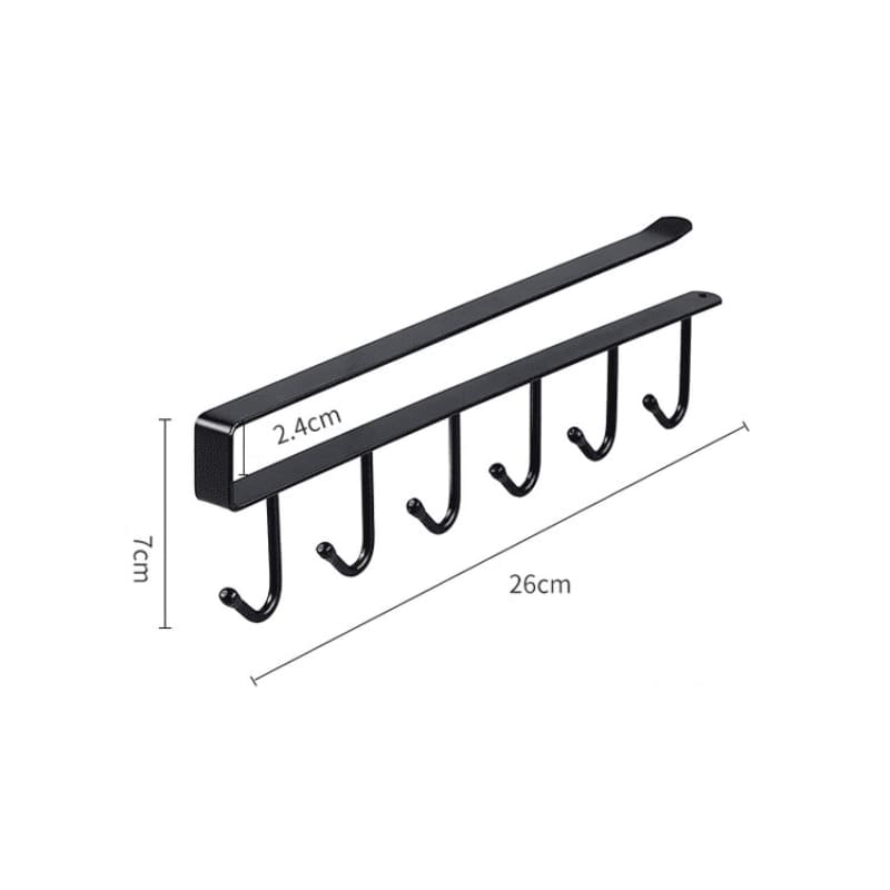 Porta Utensílios Suspenso em Aço com 6 Ganchos Prático