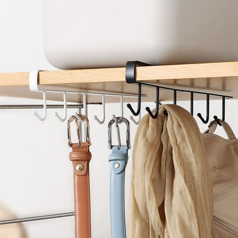 Porta Utensílios Suspenso em Aço com 6 Ganchos Prático