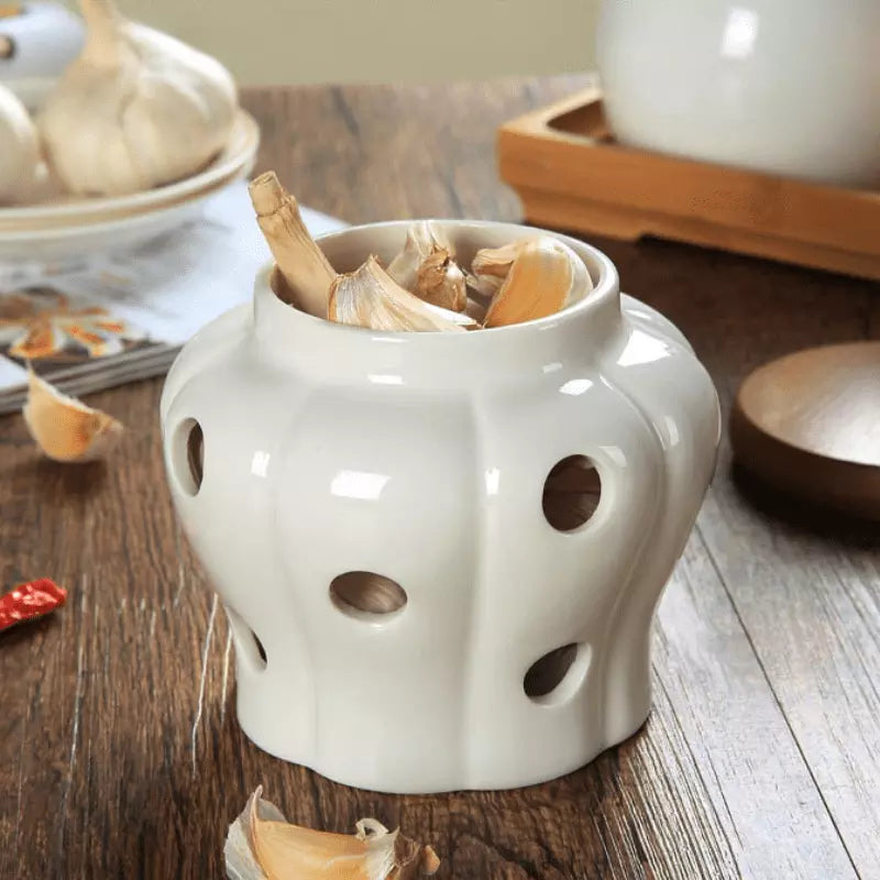 Pote de Cerâmica com Tampa de Madeira Natural Artesanal