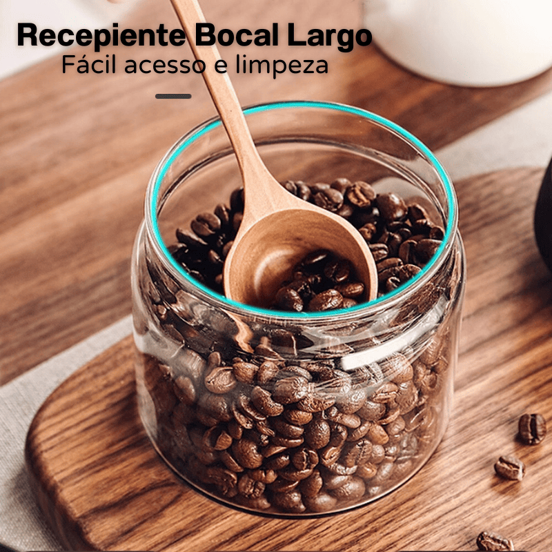 Pote de Vidro Borossilicato com Tampa Hermética a Vácuo