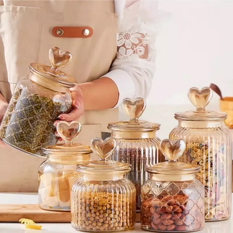 Potes de Vidro Herméticos com Tampa e Vedação de Silicone