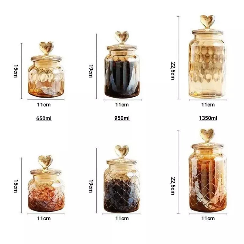 Potes de Vidro Herméticos com Tampa e Vedação de Silicone