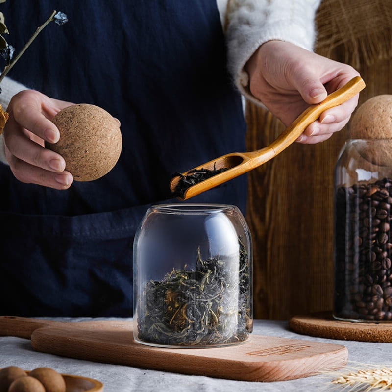 Potes de Vidro Borossilicato com Tampa de Cortiça