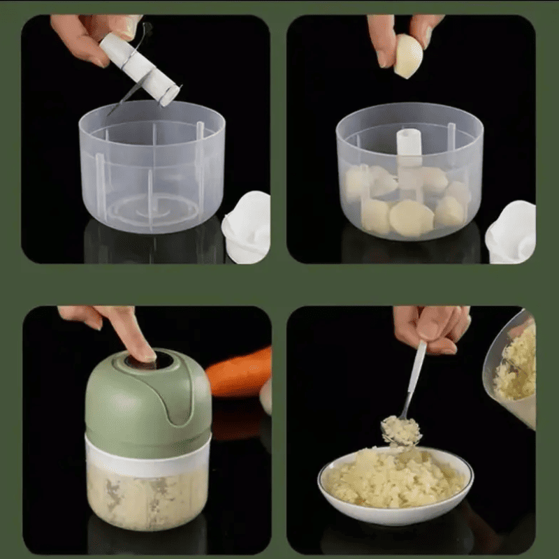 Processador Mini Elétrico USB Portátil Lâminas Inox