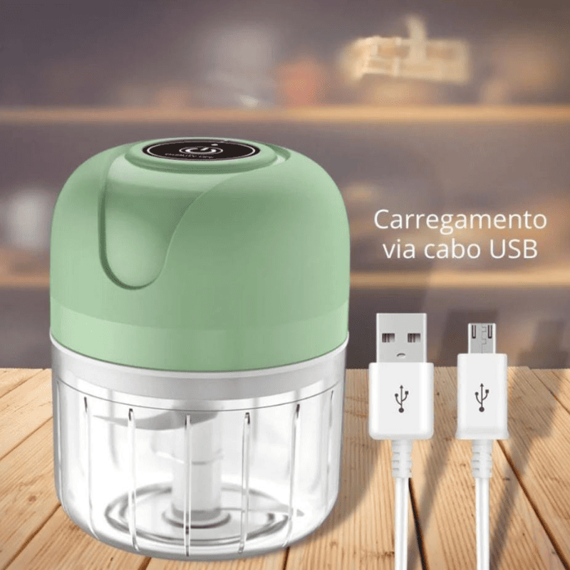 Processador Mini Elétrico USB Portátil Lâminas Inox