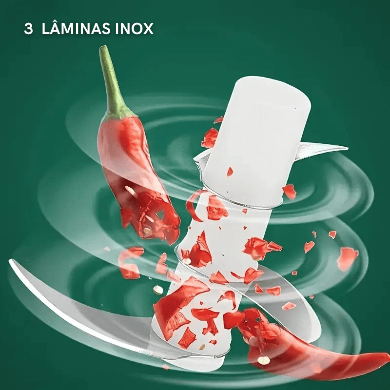 Processador Mini Elétrico USB Portátil Lâminas Inox