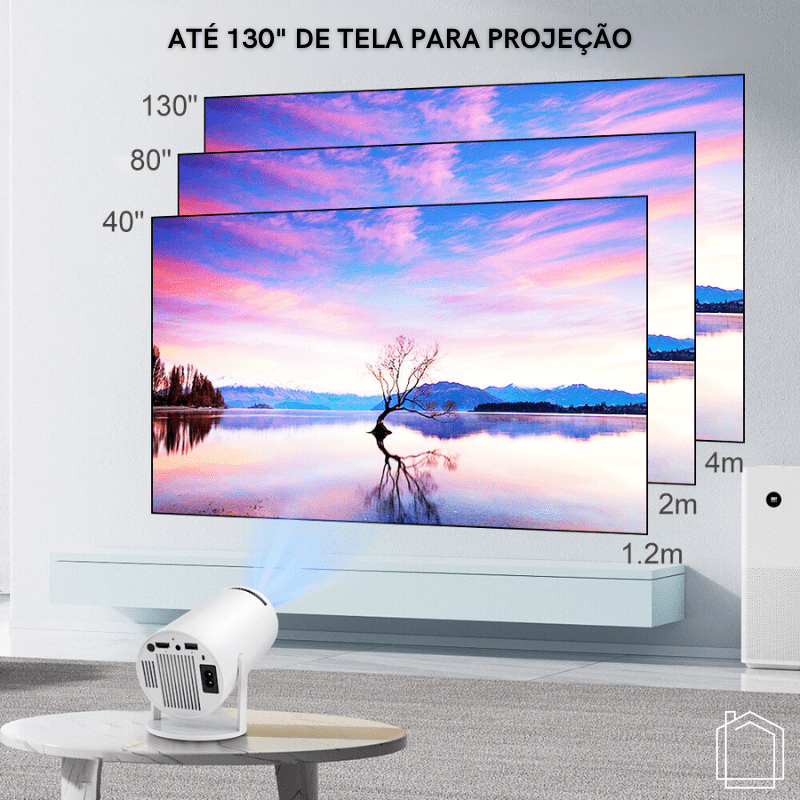 Projetor Portátil 4K Ultra HD Compacto Cinema Multimídia